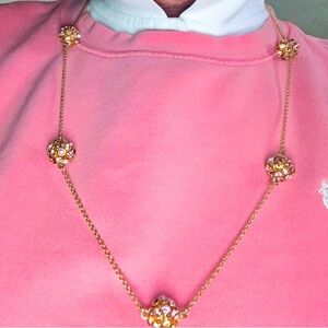Elegant Gold-Tone Kate Spade Necklace with Crystal Accents